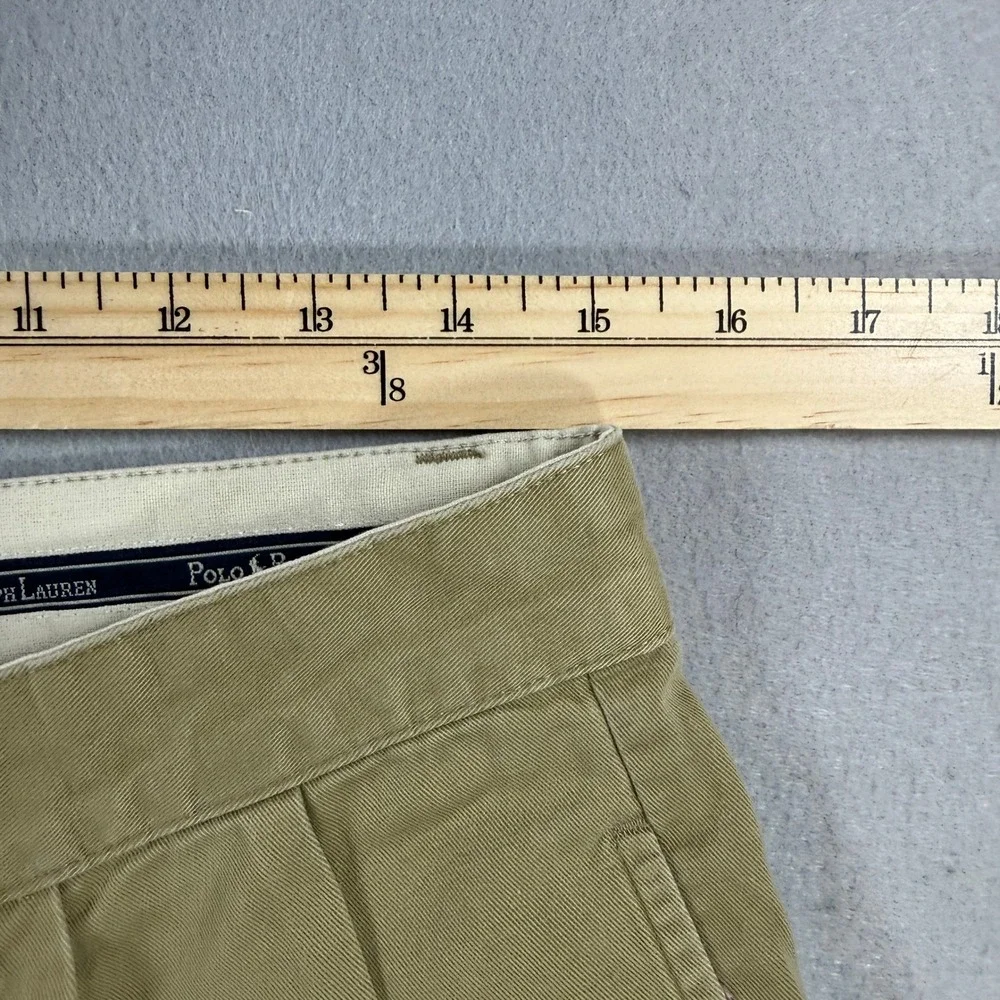 Polo Ralph Lauren Hammond Pant Men 33x32 Tan Pleated Chino Cotton Casual Classic